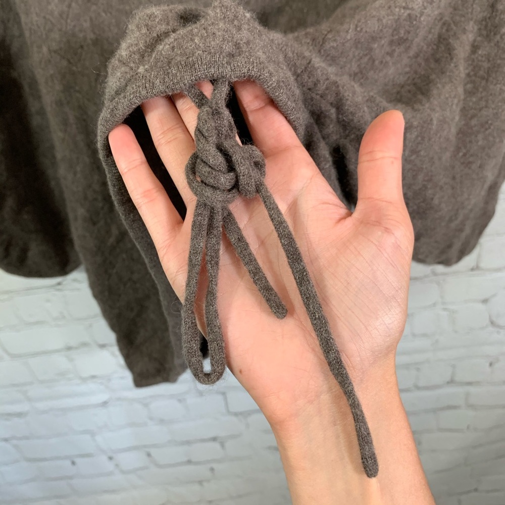 SOLD J. Jill Cashmere Brown Drawstring Sweater - Picture 4 of 6